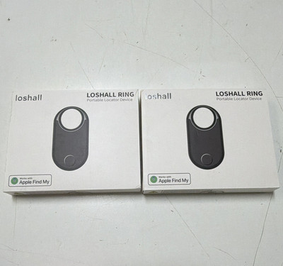 Loshall LOSHALL RING Portable Locator Device, Works with Apple Find My, 2x Black