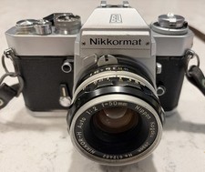 Nikkormat EL 35mm Film Camera w/ Nikkor-H Auto 50mm f/2 Lens Shutter Fires