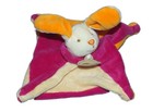 Mini doudou lapin orange rose fushia Baby Nat' 15 cm