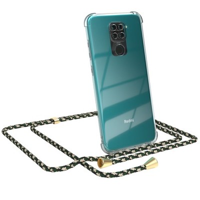 Für Xiaomi Redmi Note 9 / Redmi 10X 4G Handyhülle Umhängen Kordel TPU Kette Grün