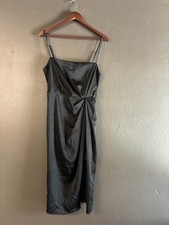 Kookai Black Midi Satin Dress- Size 40- RRP:$160.00