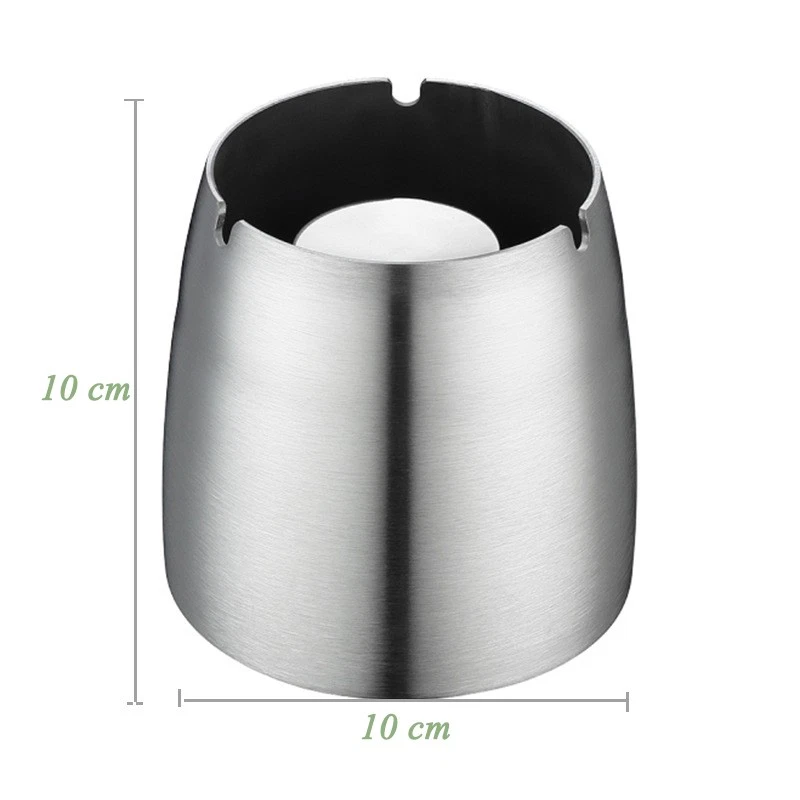 Edelstahl-Aschenbecher: Mit Deckel, Sturmaschenbecher (Windfest) für Innen/Außen - Bild 2 von 4