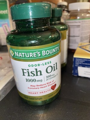4 Nature's Bounty Fish Oil 1000 Mg, Odorless, 120 Coated Softgels