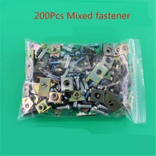 200PCS Mixed U-Nuts Screws Car Body Door Panel Fastener Fixed Screw Metal Clips