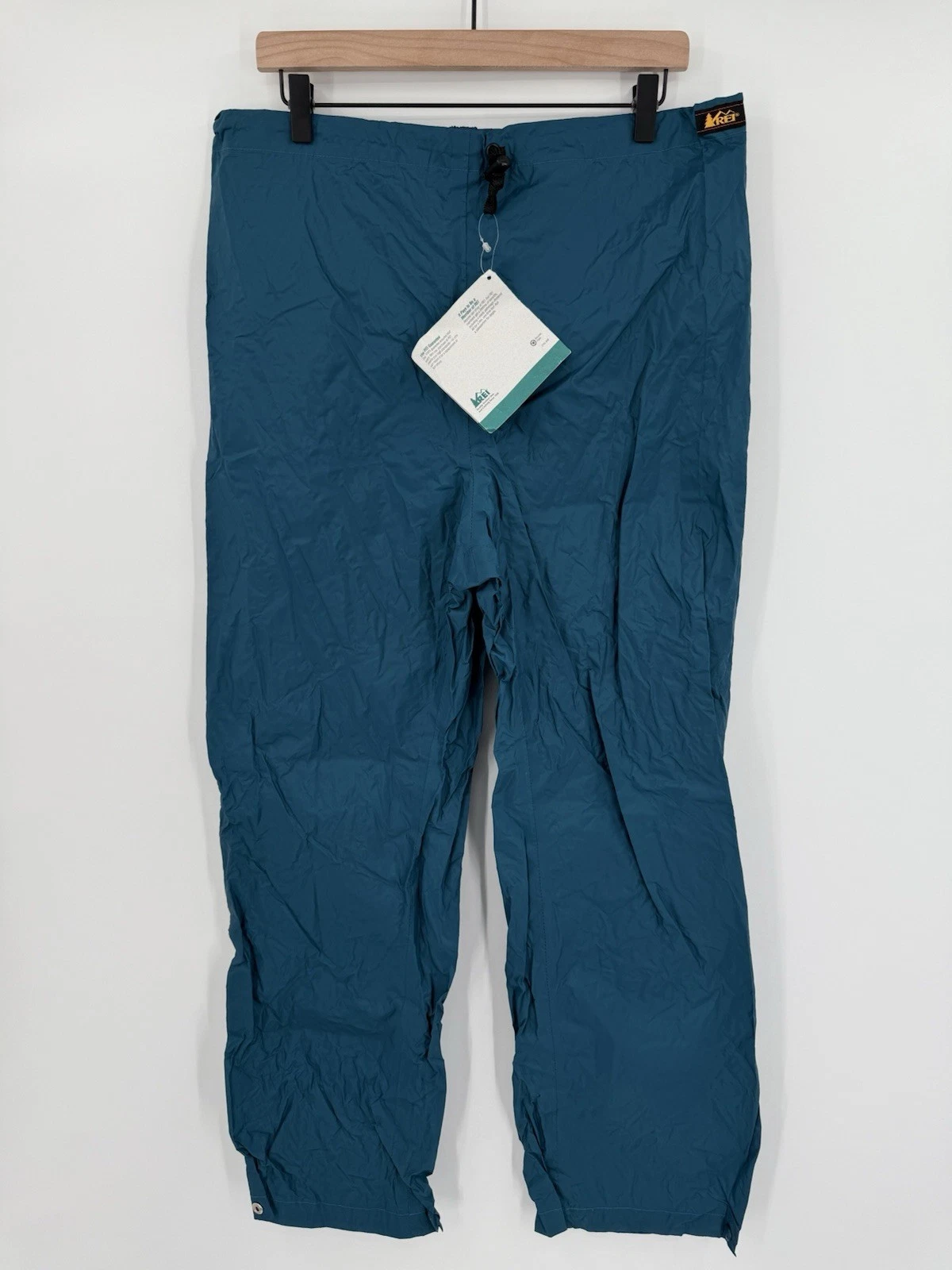 Vintage Deadstock REI Cascade Rain Pants Mens Large Blue Waterproof Windproof