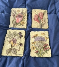 Floral Wall Plaques Set Of 4 French Country Style