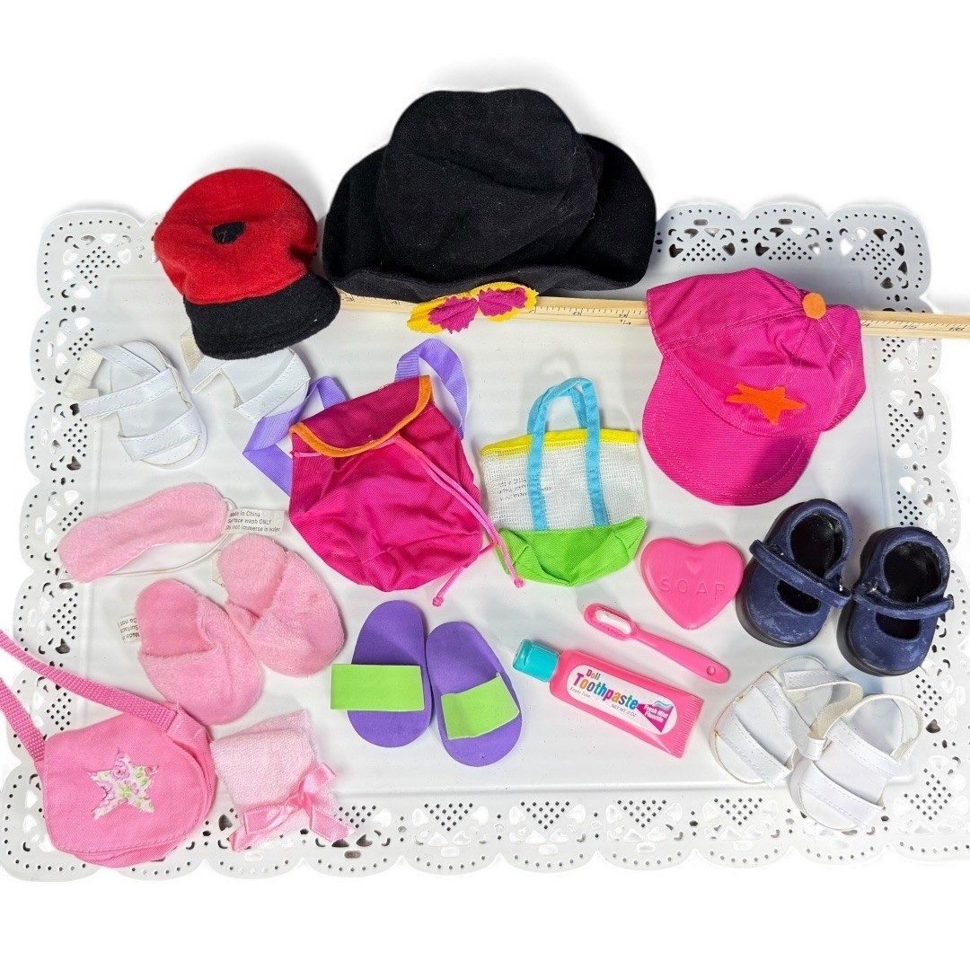 Accessory Lot 16 Pc Fits Our Generation Ag Shoes Hats Sleep