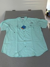 Columbia Shirt Mens XL Mint Green Bahama II PFG Short Sleeve Omni-Shade FM7047
