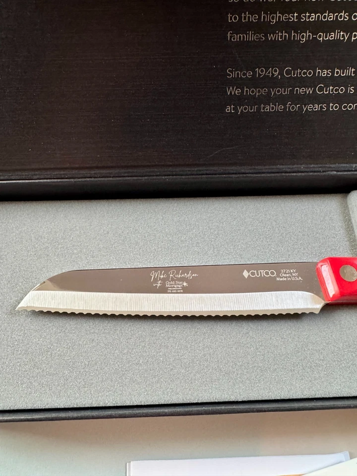 Cutco 3721 Santoku Style Trimmer Red Handle – New in Box – Free USA Shipping - Image 2 of 4