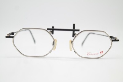 Vintage Brille Casanova RVC-5 Silber Schwarz Mehrfarbig Eckig Brillengestell