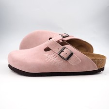 Birkenstock x Stussy Boston Suede Clogs Dusty Pink Unisex Shoes Wide EU37-45
