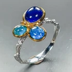 Fine Art Jewerly Blue Sapphire Ring 925 Sterling Silver Size 7.5 /R472398
