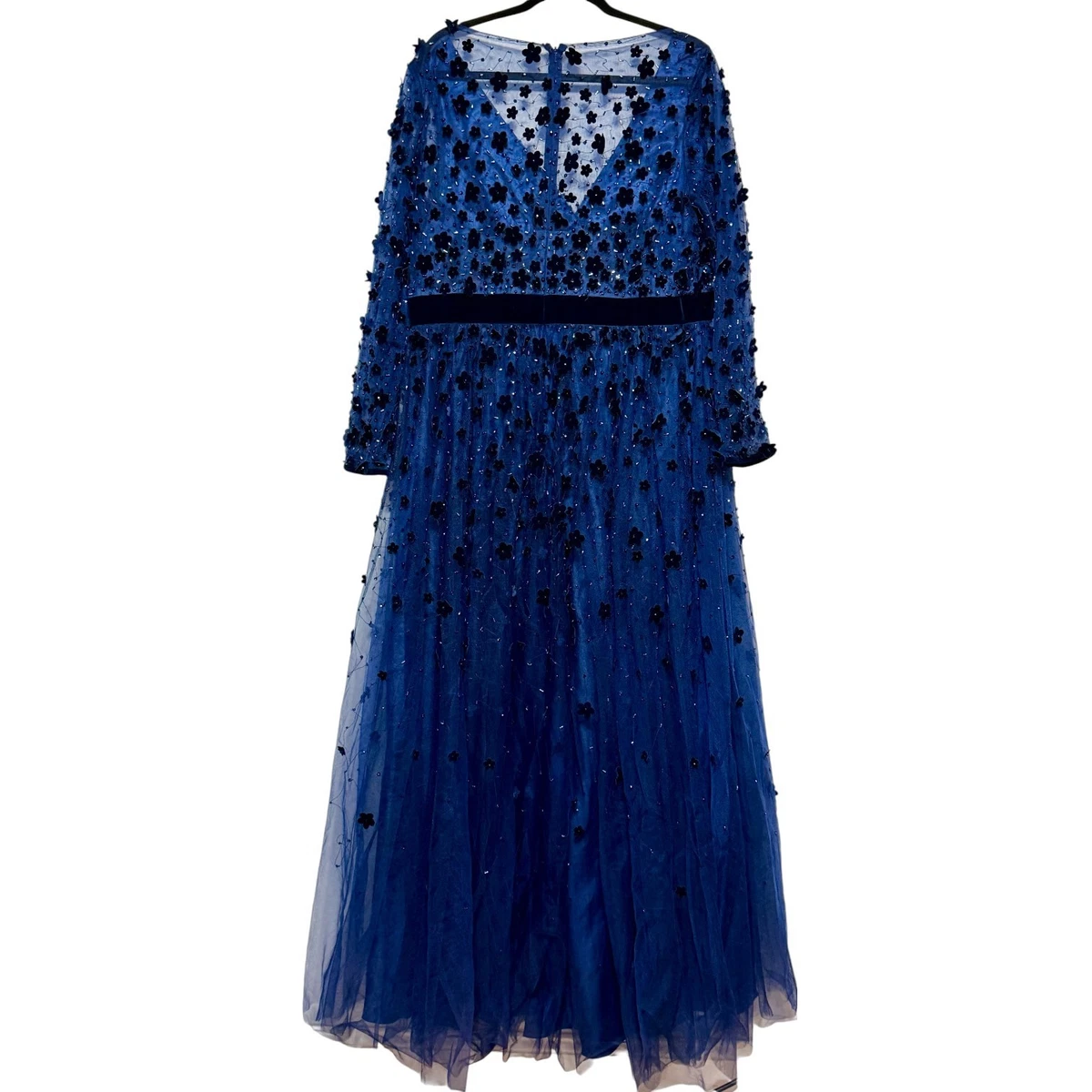 新品⭕️Mac Duggal ビジュー　ビーズ　装飾　チュールロングドレス　希少 Mac Duggal 20295 Sheer Sleeve Beaded Dress - MadameBridal.com