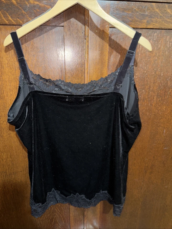 Top camisero de encaje Coldwater Creek para mujer talla 1X terciopelo romántico suave elástico Foto 2 de 4
