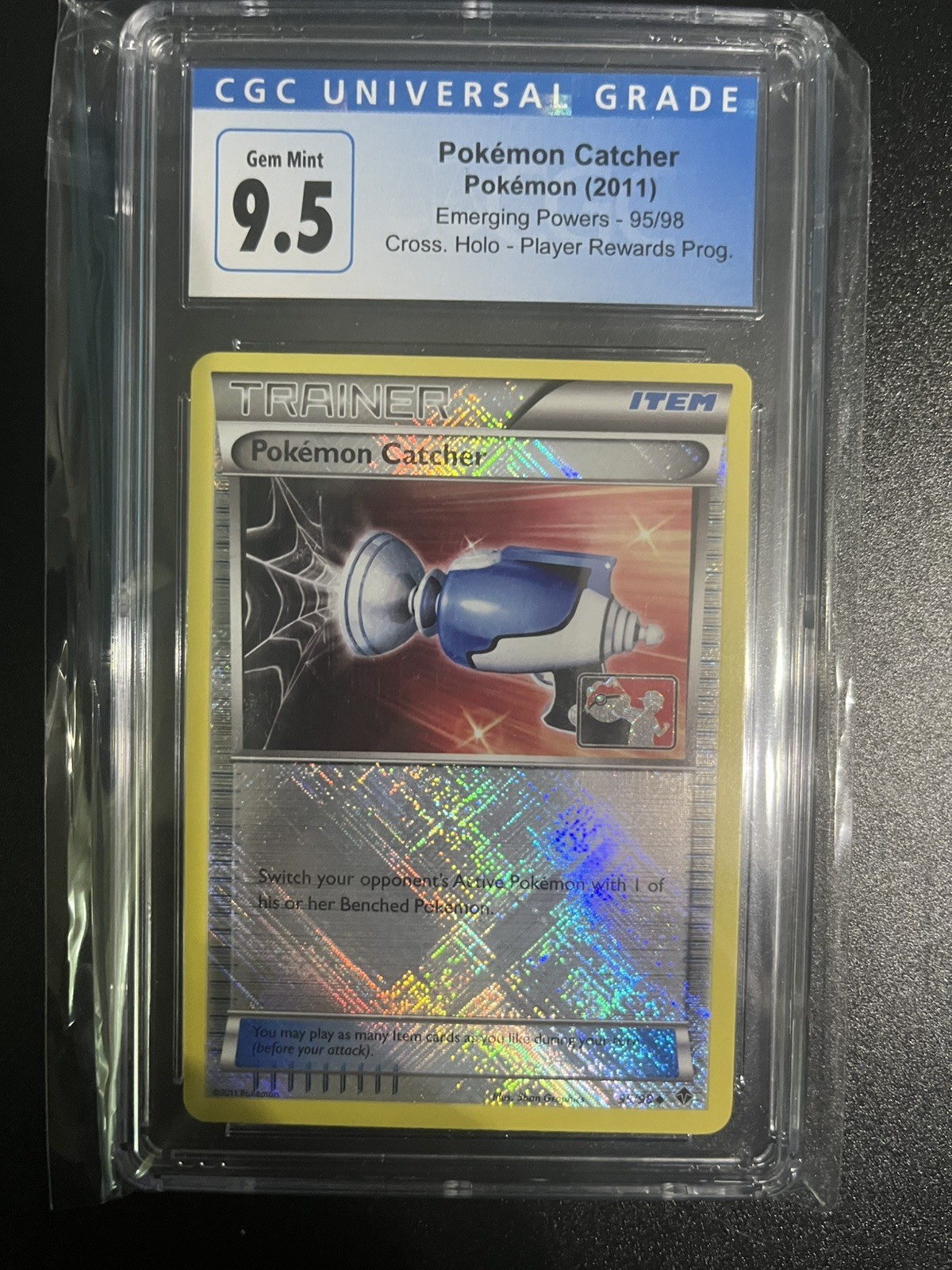 Pokemon Catcher 95/98 Crosshatch Holo Player Rewards CGC 10 POP 1 