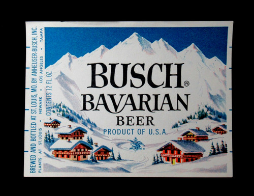 Vintage Busch Bavarian Beer Label by Anheuser Busch Inc