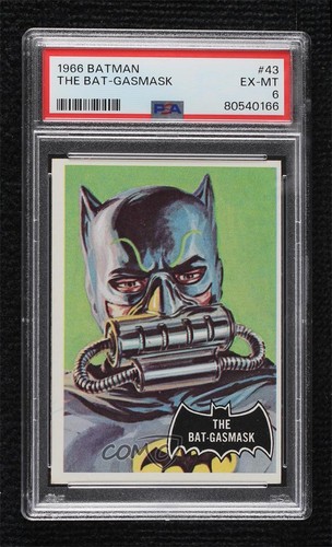 1966 Topps Batman Black Bat #43 The Bat-Gasmask — PSA 6