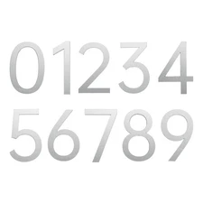 10Pcs 2" House Numbers 0-9, Acrylic Adhesive Mailbox Stickers, Matte Silver