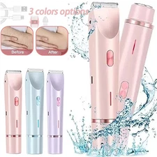 Dual Head Electric Women Shaver 2 in 1 Waterproof Lady Razor For Private Area
