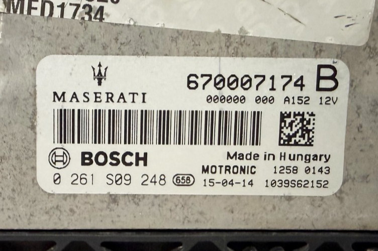 2014-2017 Maserati Ghibli S Q4 3.0L PCM ECM ECU 670007174