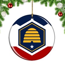 United States Utah State Seal Christmas ornament city travel souvenir