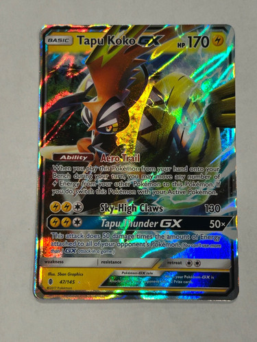 Tapu Koko GX 47/145 Sm-Guardians Rising Holo Pokémon TCG