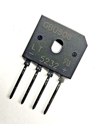 GBU606, Bridge Rectifier,  1 Phase,  600V 6A  Lite-On, Inline  SIP-4 Qty- 2pcs