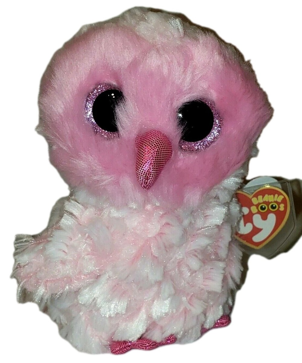 Ty Beanie Boos TWIGGY the Pink Owl (6 Inch) NEW MWMTs Plush