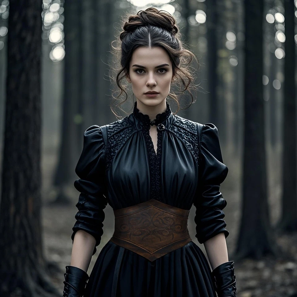 Women Viking Waist Corset Belt Medieval Elastic Wide Brown Leather Corset Bel... - Image 4 of 4