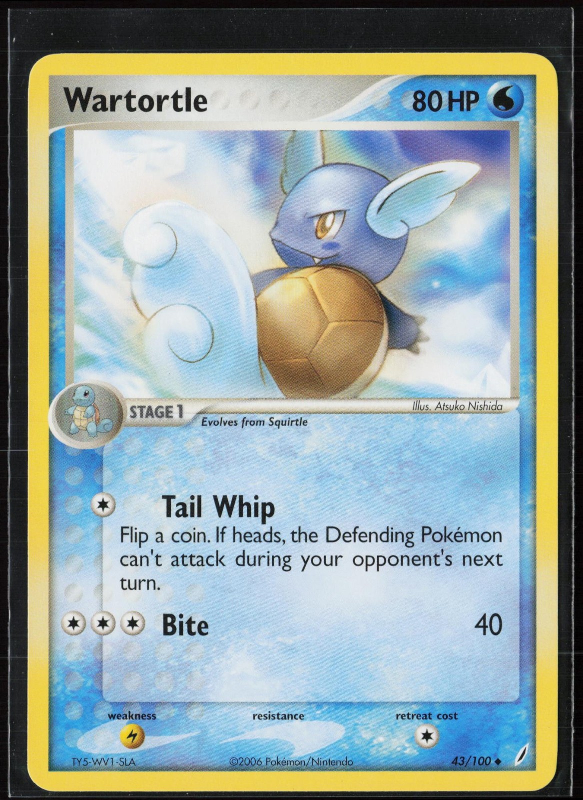 Wartortle 43/100 Uncommon Crystal Guardians Pokemon Near Mint