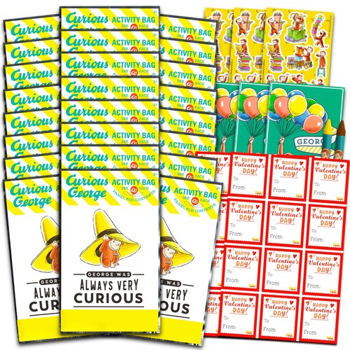 Curious George Valentine's Day Classroom Gift Exchange Bundle - 24 ...