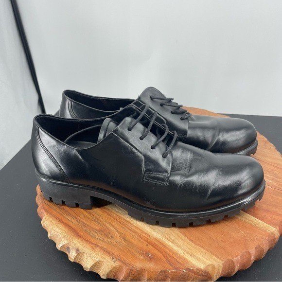 SAOLA Cravatta Ecco midtray Oxford profilo basso suola ad aletta pelle nera taglia 40 9 9 5