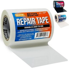 Better Boat Repair Tape for Fabric and Vinyl 30ft x 3in, White Waterproof Pat...