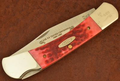 CASE XX USA 1989 CENTENNIAL RED BONE JUMBO PREMIUM LOCKBACK KNIFE NICE (32620)