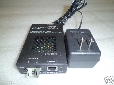 Transition Networks E-TX-SX-02 Twisted Pair to Fiber 10/100TX-SX Media Converter