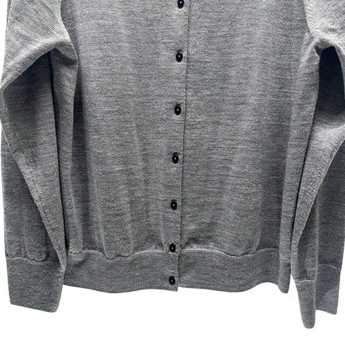 Muji Cardigan Womens Extra Large Grey 100% Wool Washable Japan Minimalist Casual - Picture 3 of 12