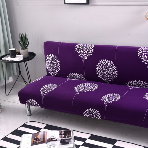 Armless Sofa Cover Stretch Sofa Bed Slipcover Futon Protector Machine Washable - Picture 24 of 117