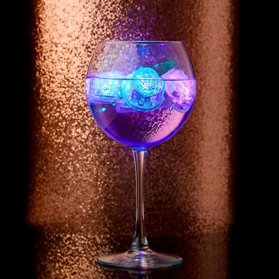 24 Stck. Rose LED Eiswürfel Blinkendes Aufleuchten Wasser Tauchbar Flüssigkeit Sensor Bar