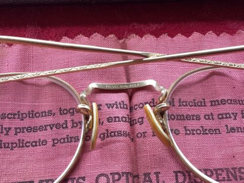 Art Deco American Ful-View Optical 1/10 12k GF Rim Eyeglasses In Case - Picture 7 of 7