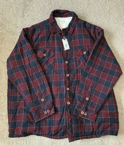 NEW! ROWM The Fleece Jak Burgundy Plaid 