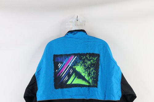 Vintage 90s Asics Mens Large Spell Out New York Marathon Windbreaker Jacket - Picture 9 of 10
