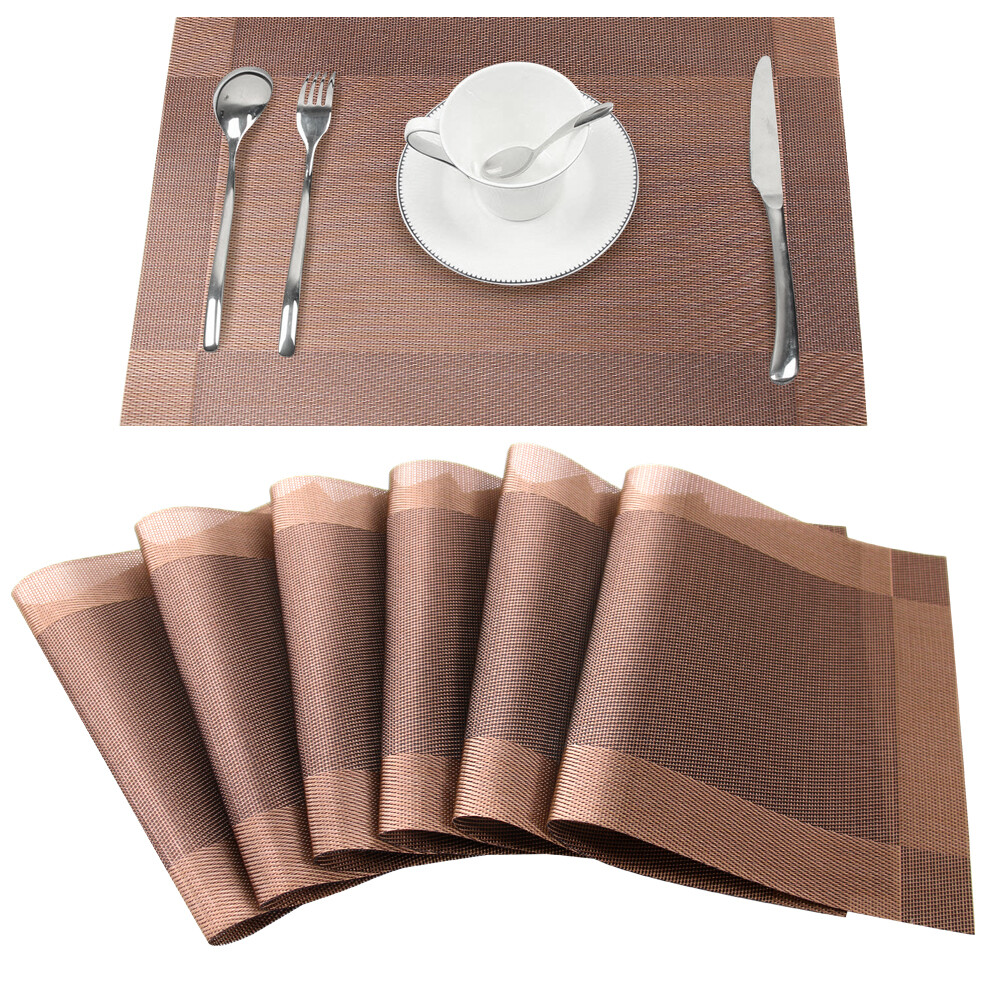 Coaster Mat Pvc Time to Sparkle Set Of 6 PVC Place Mats Coasters Dining Table Non-Slip ...