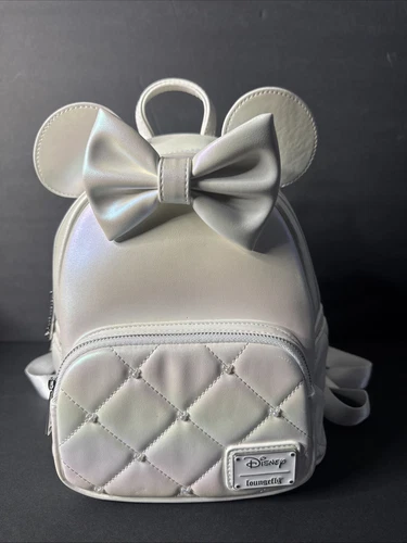 LOUNGEFLY BAG MINI BACKPACK DISNEY PARKS MINNIE MOUSE IRIDESCENT SEQUIN - New