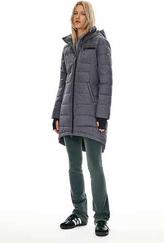 Orolay Women's Hooded Down Slant Puffer Coat, Dark Grey Sz-L - Picture 4 of 11