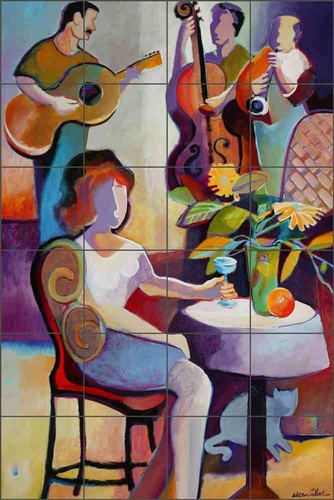Abstract Tile Mural Warren Cullar Art Ceramic Backsplash WC146 - Bild 5 von 6