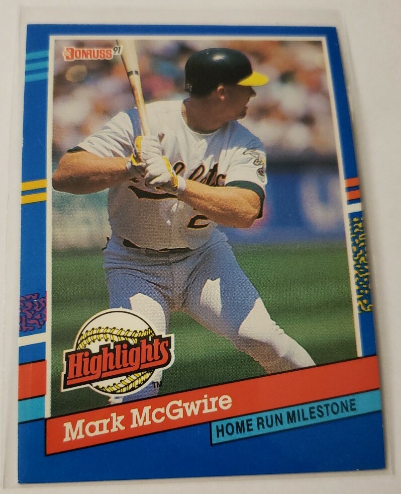 1990 Leaf Donruss Baseball Card Mark Mcgwire Highlights Home Run