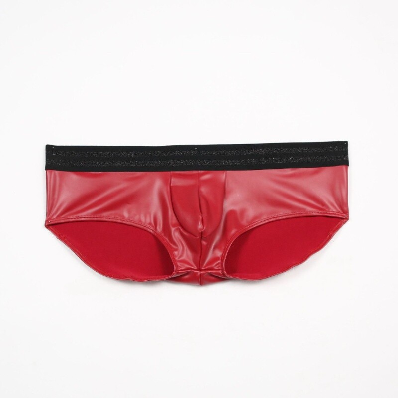 Kangxinsheng Boxer da Uomo in Lattice di Moda,Intimo Rosso in Lattice di Gomma da Uomo,Mutandine in Lattice da Uomo in Costume Cosplay Clubwear per