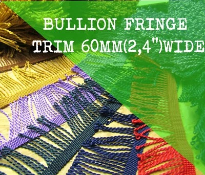 HAB&FAB Edelmetall Fransenborte 6cm Borte Nähen Basteln Einfassung KLEID FRANSEN 1m oder Rolle