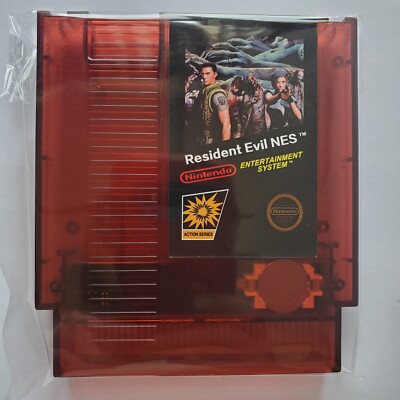 Resident Evil (Nintendo NES) Custom Homebrew Hack Working Cartridge. BLOOD RED!