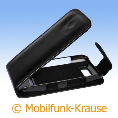 Flip Case Etui Handytasche Tasche Hülle f. Nokia Asha 306 (Schwarz)